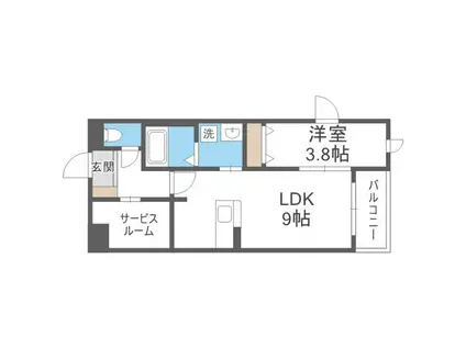 LIFEFIELD伊都(1SLDK/1階)の間取り写真