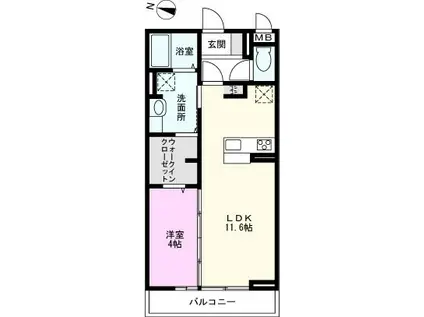 レーヴIII(1LDK/2階)の間取り写真