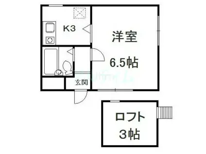 パピエ88(1K/3階)の間取り写真