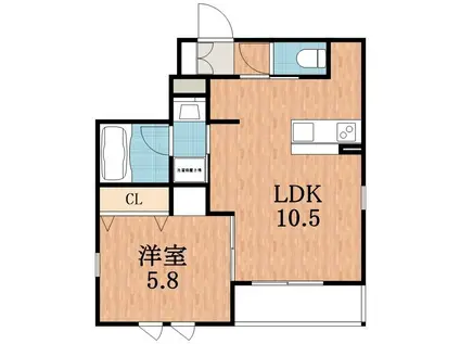 MY HEBEL 西田辺(1LDK/3階)の間取り写真