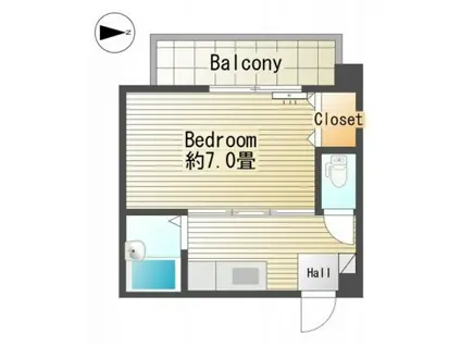 シャルマンハイムK2(1K/2階)の間取り写真