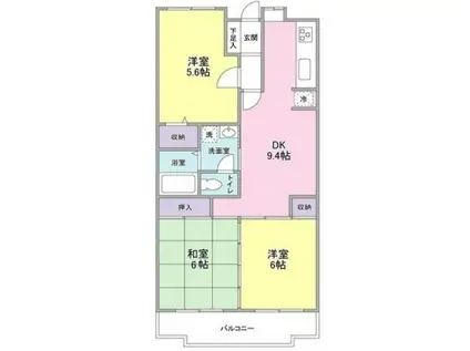 ファミール東川口(3DK/2階)の間取り写真