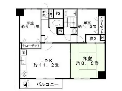 HARU菊名Ⅰ(3LDK/3階)の間取り写真