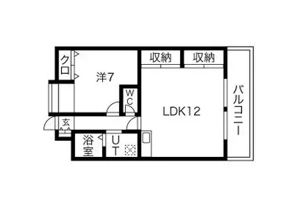 ビエント六甲(1LDK/1階)の間取り写真