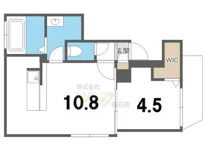 AXIS-WILL MISONO STA(1LDK/2階)の間取り写真