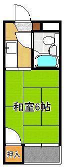 シャトレ中原B棟(1K/2階)の間取り写真