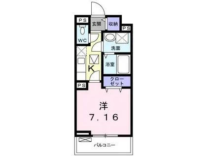 グラン トレゾールII(1K/1階)の間取り写真