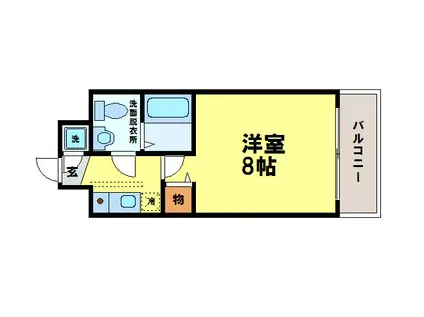 スクエア大橋(1K/8階)の間取り写真