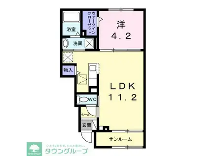 シーブルーム(1LDK/1階)の間取り写真