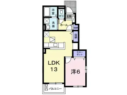 プランセスII(1LDK/1階)の間取り写真