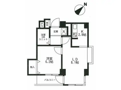 土橋ビル(1LDK/3階)の間取り写真