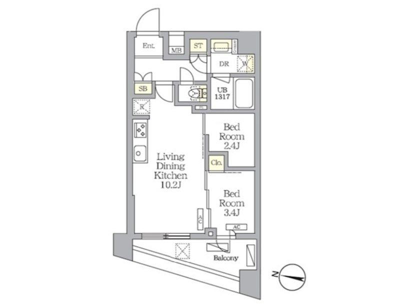NOGATA RESIDENCE(2LDK/3階)の間取り写真