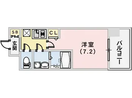 クレストタップ神戸湊町ブラン(1K/10階)の間取り写真