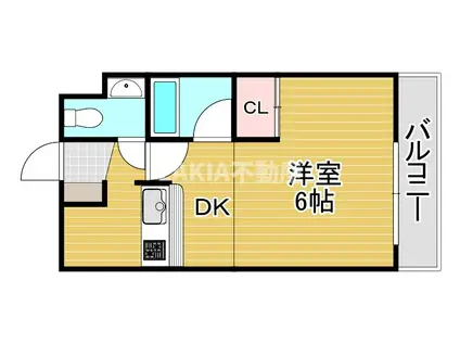 ディアコート(1DK/5階)の間取り写真