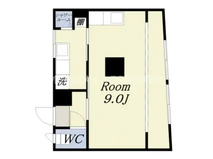 阪神電鉄阪神なんば線 ドーム前駅 徒歩5分 5階建 築68年(ワンルーム/2階)の間取り写真