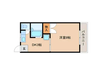 サンハイム東海(1DK/2階)の間取り写真