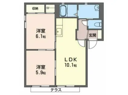 アミ・緑町A(2LDK/1階)の間取り写真