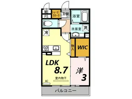 メゾンドールM(1LDK/2階)の間取り写真