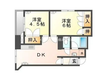 ユトリロ新川(2DK/3階)の間取り写真