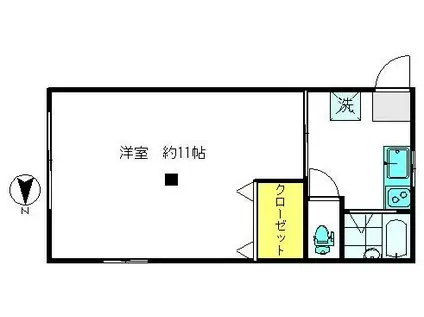 柳ハイツ(1K/2階)の間取り写真