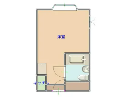 CASA成田(ワンルーム/2階)の間取り写真
