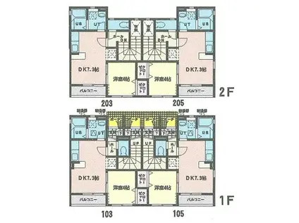 サンプレイス台原(1DK/1階)の間取り写真