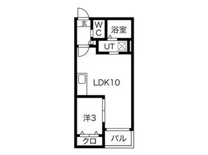 WARREN ENMEI I(1LDK/1階)の間取り写真