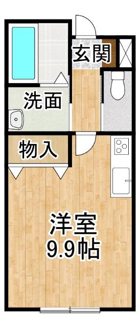 CRECERII(ワンルーム/1階)の間取り写真