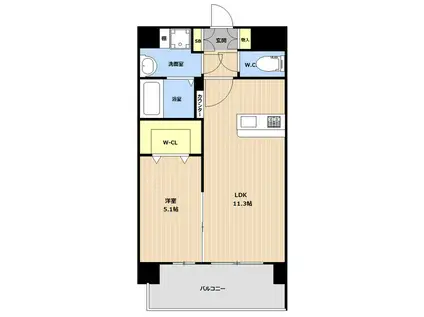 LIBTHマーレ平成I(1LDK/5階)の間取り写真