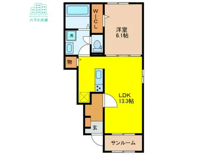 カーサ フェリーチェ IV(1LDK/1階)の間取り写真