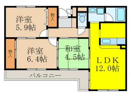 アーバンヴィレッジ香花園(3LDK/3階)の間取り写真