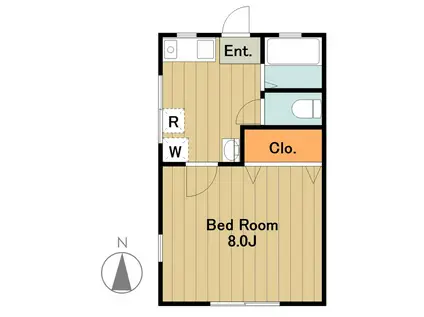 ドーム多摩J(1DK/1階)の間取り写真