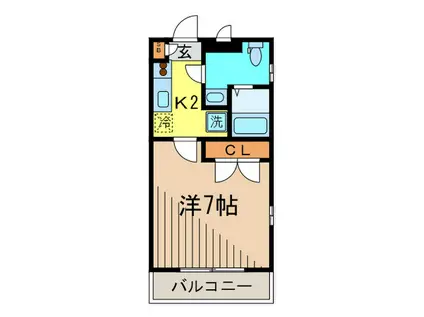 ヴェルデ池袋西(1K/2階)の間取り写真