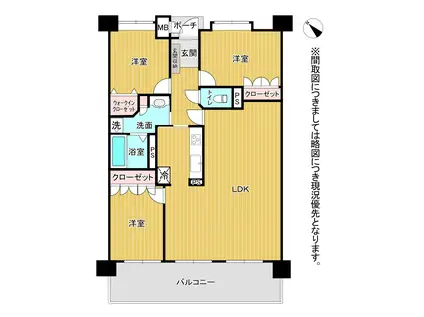 ハウベストマンション新大江1番館(3LDK/4階)の間取り写真