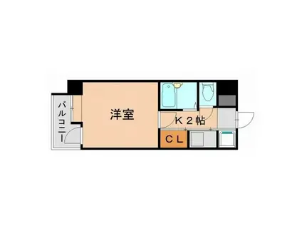 ピュアドーム博多アソシア(1K/7階)の間取り写真
