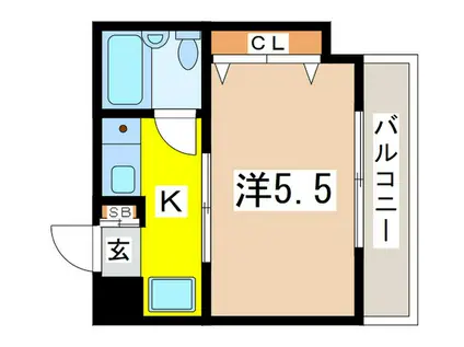コーポテラカド(1K/5階)の間取り写真