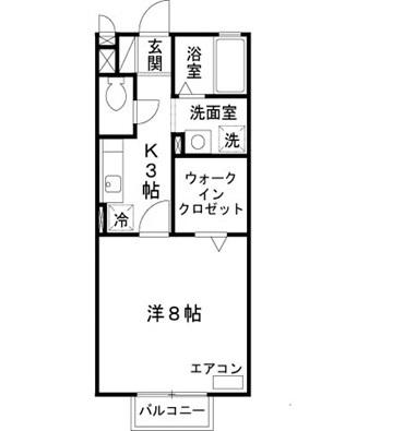 グリーンハイツ西之町(1K/1階)の間取り写真