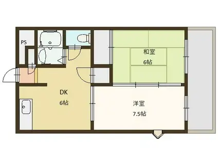 プチメゾン梅原(2DK/2階)の間取り写真