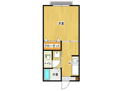 キャッスル博多(1K/1階)の間取り写真