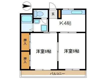 ハイムアベ(2K/3階)の間取り写真