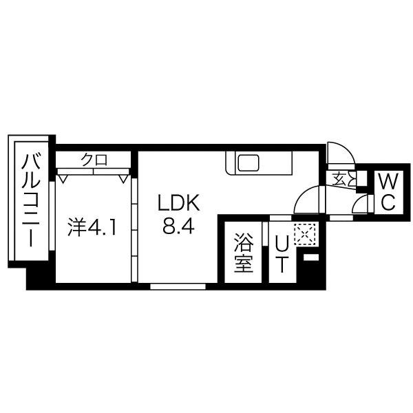 クラッセ北大前III(1LDK/3階)の間取り写真