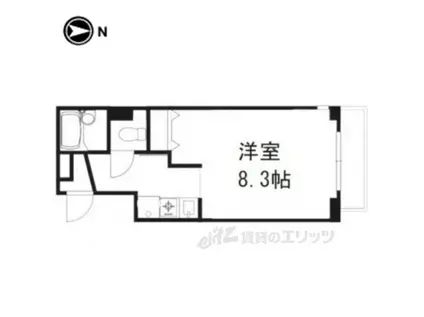 プレサンス京都二条城前(1K/5階)の間取り写真