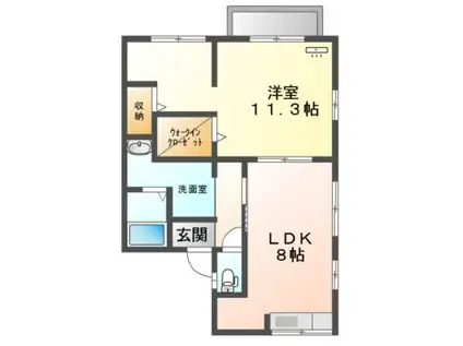 A-GAR DEN(1LDK/1階)の間取り写真