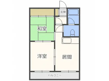 八軒メディカル中田ビル(2DK/4階)の間取り写真