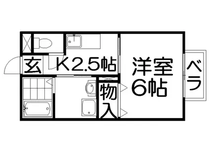 グランドソレイユ(1K/1階)の間取り写真