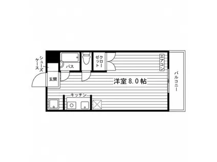 ハイツラミ武田(1K/4階)の間取り写真