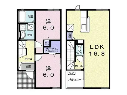 ジュウェル 鎌倉 弐番館(2LDK/1階)の間取り写真