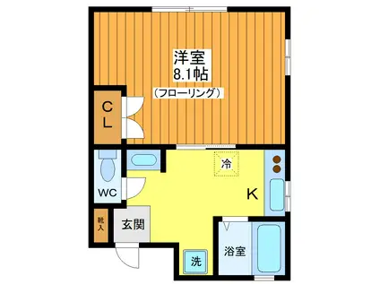 アルテミス(1K/1階)の間取り写真