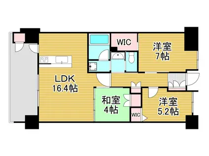 アーティックス戸畑駅前グランゲート(3LDK/11階)の間取り写真