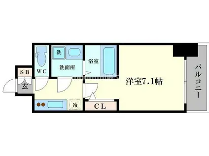 エスレジデンス大阪九条ノース(1K/7階)の間取り写真